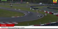 Massenabflug im Regen bei der Kart-EM