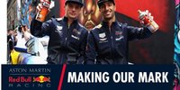 Ricciardo & Verstappen an der Spraydose