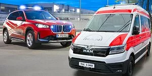 Bild zum Inhalt: Von Allrad-KTW bis Polizei-M2: MAN und BMW auf der RETTmobil 2025