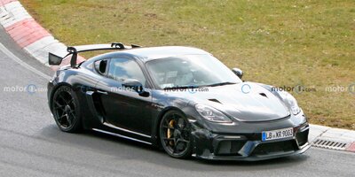 Porsche Cayman GT4 RS testet verschiedene Spoiler