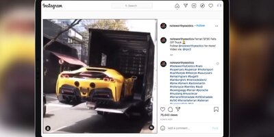 Ferrari SF90 Stradale fällt bei Auslieferung von Transporter